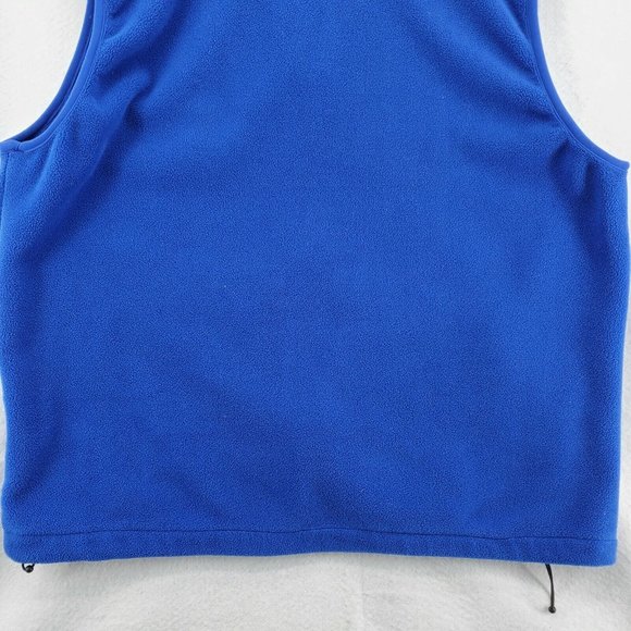 LAND'S END Vest Men's Full Zip Fleece Blue Mock Neck Zipper Pockets Size Reg XXL - Picture 9 of 11